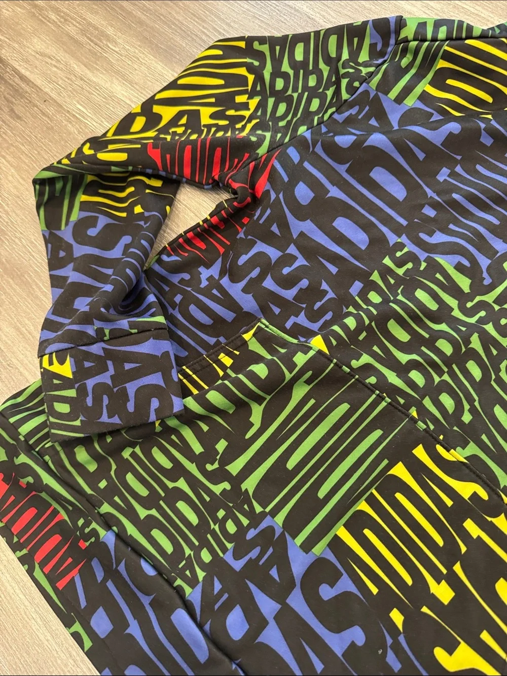 adidas Multicolor Logo Print Hoodie — Red Blue Green Yellow - Picture 3 of 3